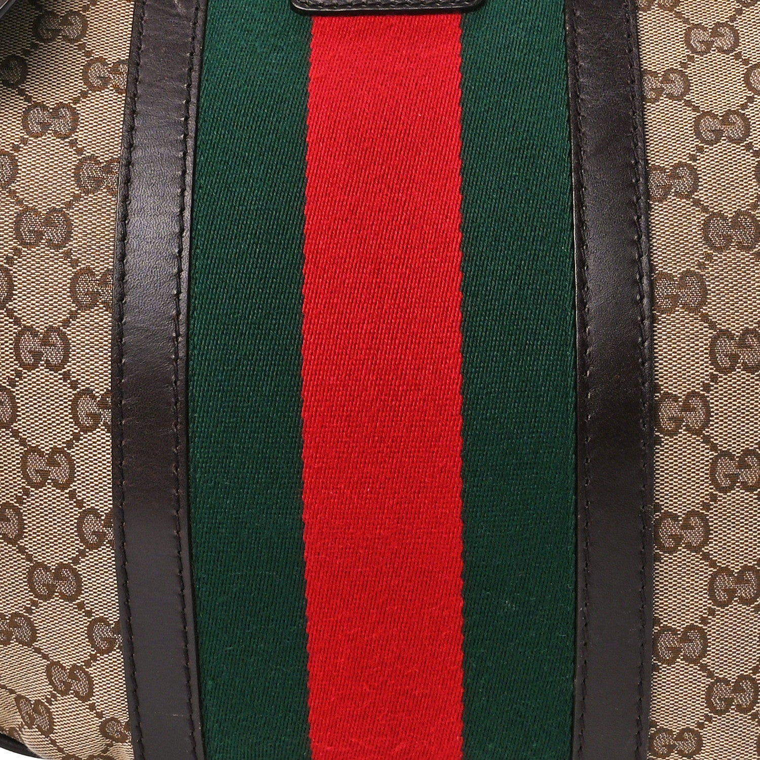 Gucci Monogram Vintage Web Medium Half Moon Hobo Dark Brown 10 of 16