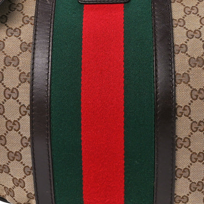 Gucci Monogram Vintage Web Medium Half Moon Hobo Dark Brown 10 of 16