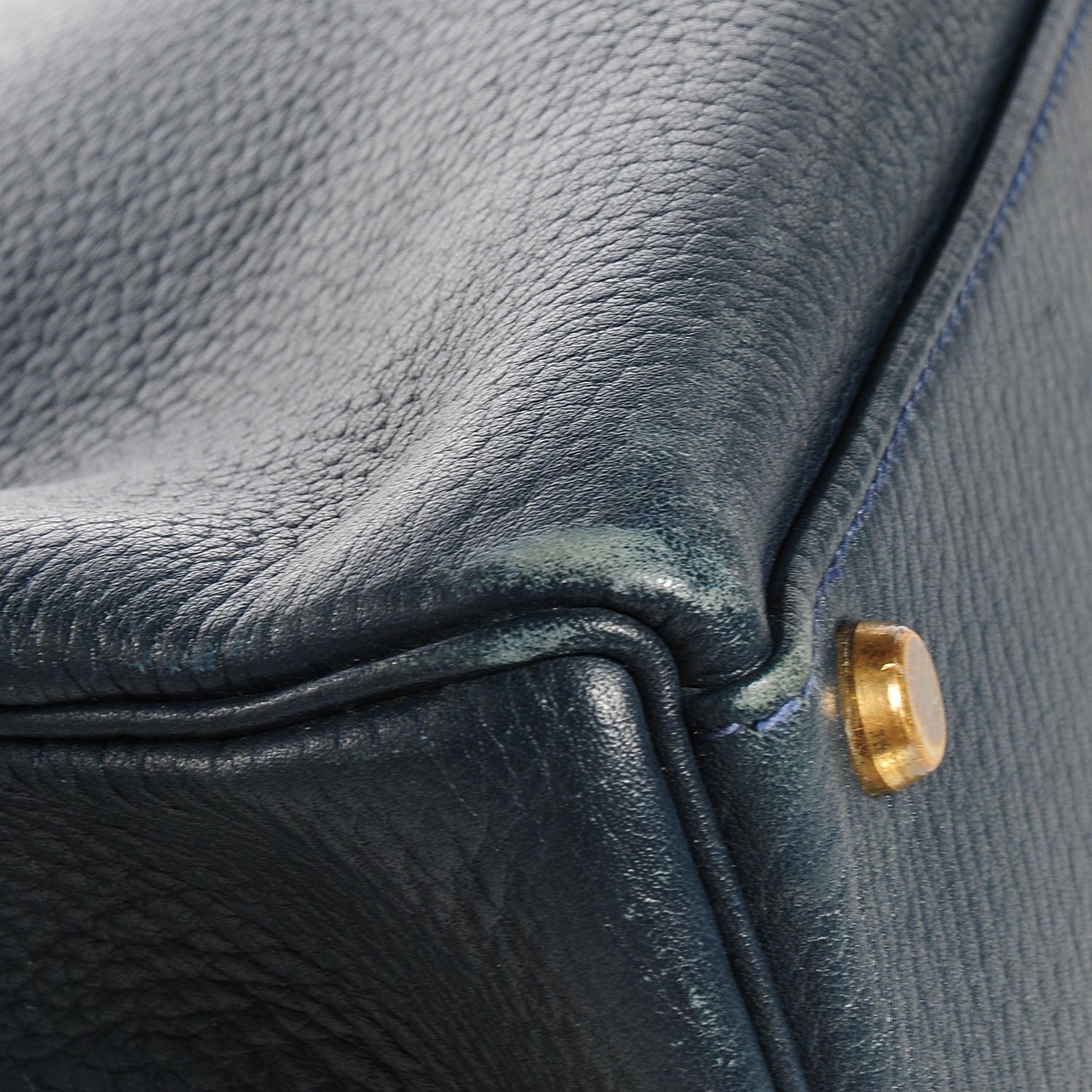 Hermes Taurillon Clemence Kelly 40 w/ Pelican Cadena Lock Bleu Marine 14 of 39