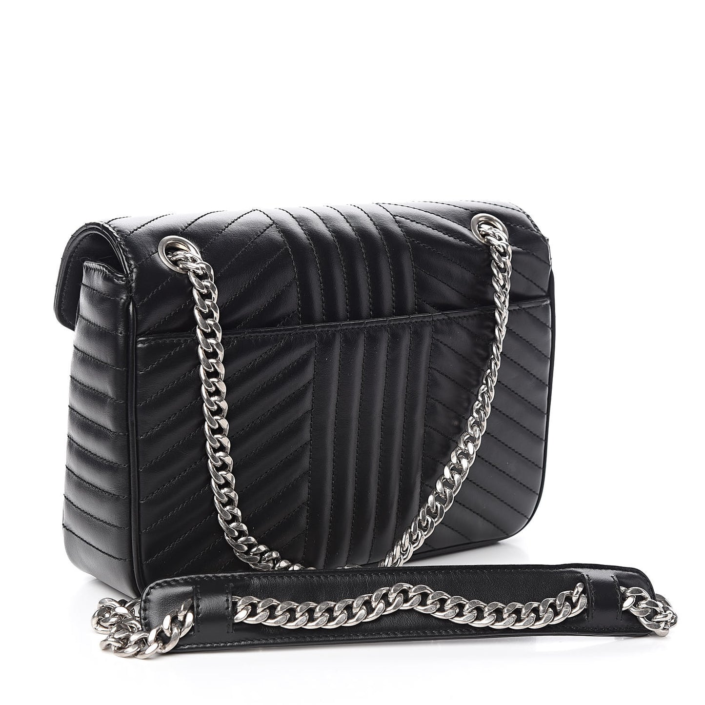 Soft Calf Impunture Diagramme Flap Black