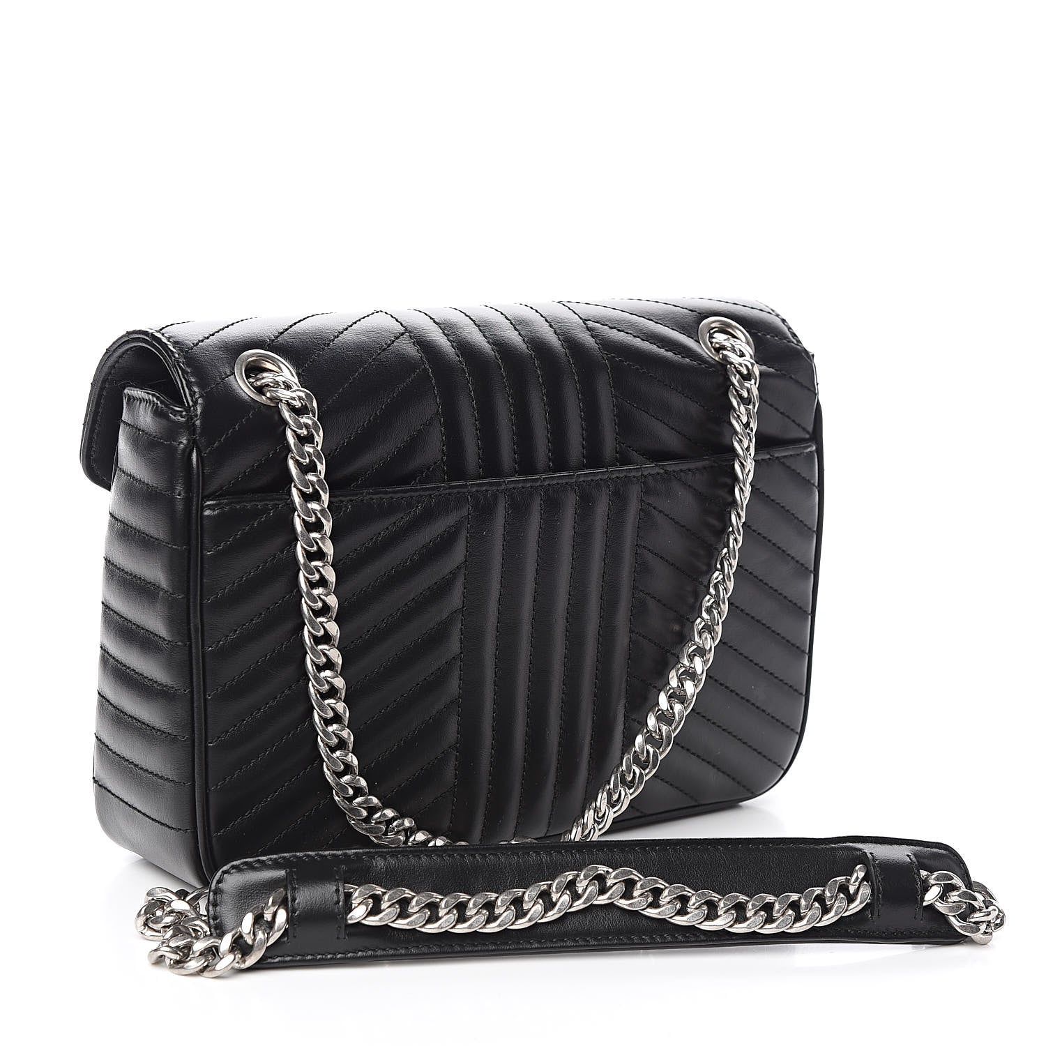 Prada Soft Calf Impunture Diagramme Flap Black 3 of 9