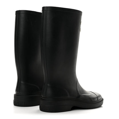 Chanel Caoutchouk CC High Boots 37 Black 5 of 9