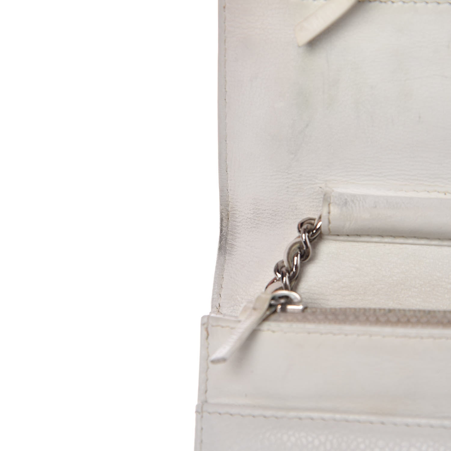 Chanel Caviar Timeless CC Wallet on Chain WOC White 13 of 13