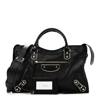 Balenciaga Chevre Gold Metallic Edge Hardware City Black 3 of 11