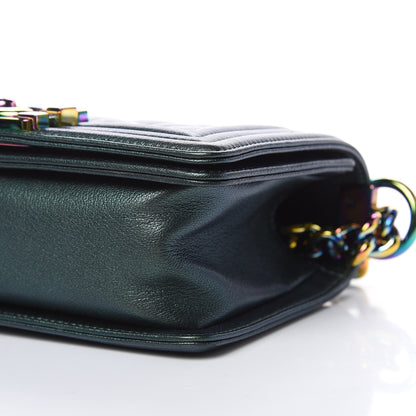 Chanel Iridescent Goatskin Quilted Small Boy Flap Green 9 of 9