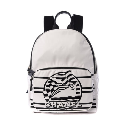 Chanel Vinyl La Pausa Bay Backpack White 1 of 8