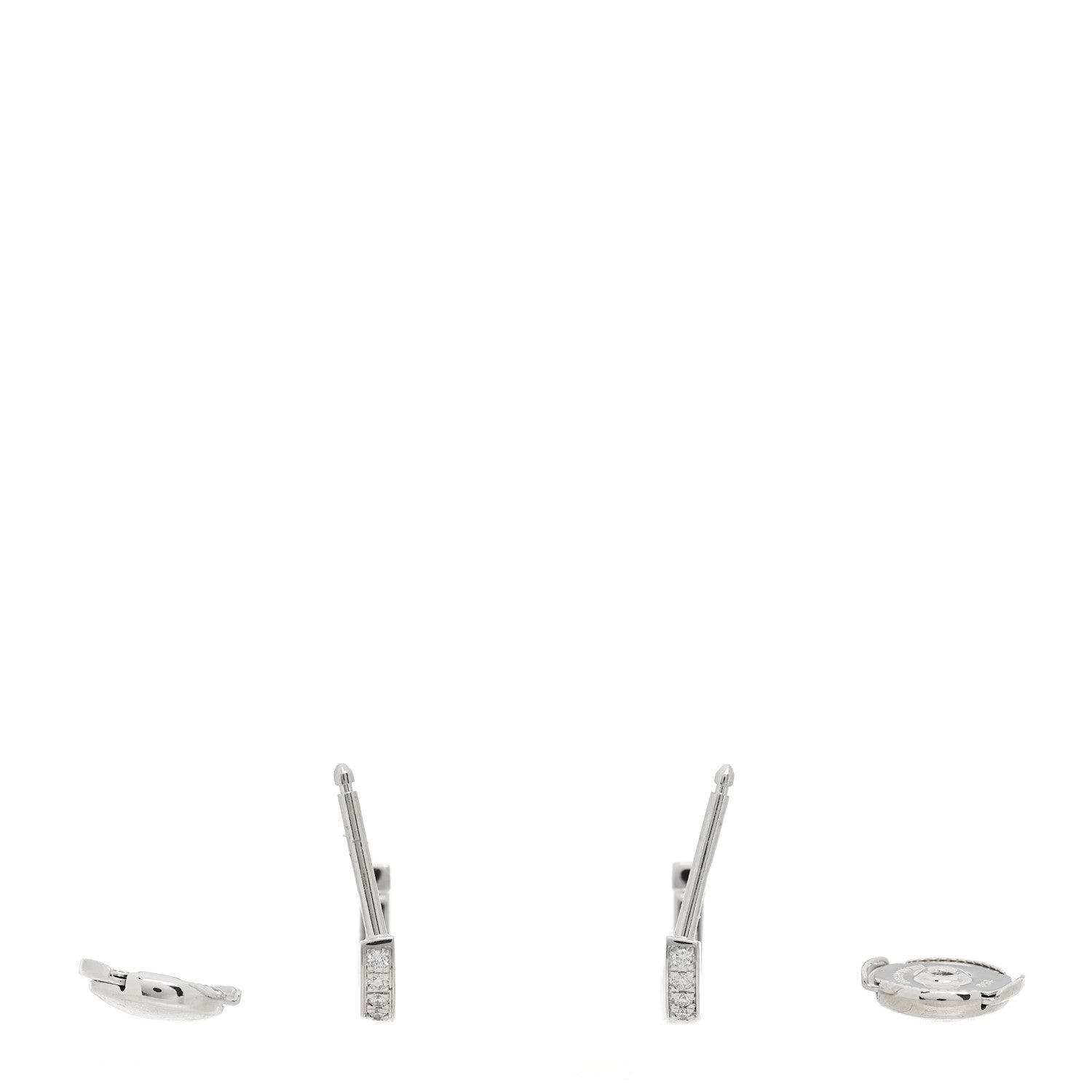 Hermes 18K White Gold Diamond Ever Chaine D'Ancre Enchainee Earrings 4 of 7