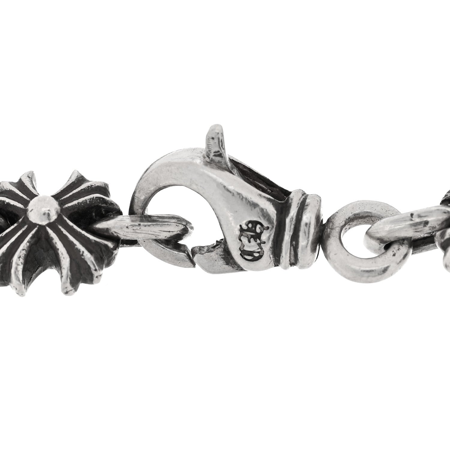 Chrome Hearts Sterling Silver Maltese Cross Link Bracelet 1704522