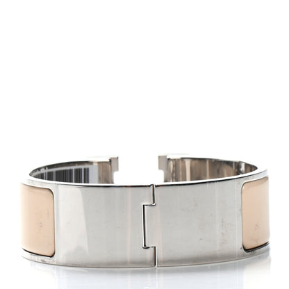 Hermes Enamel Wide Clic Clac H Bracelet PM Beige Nacre 3 of 4