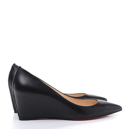 Christian Louboutin Shiny Nappa Pipina 55 Wedges 39 Black 4 of 10