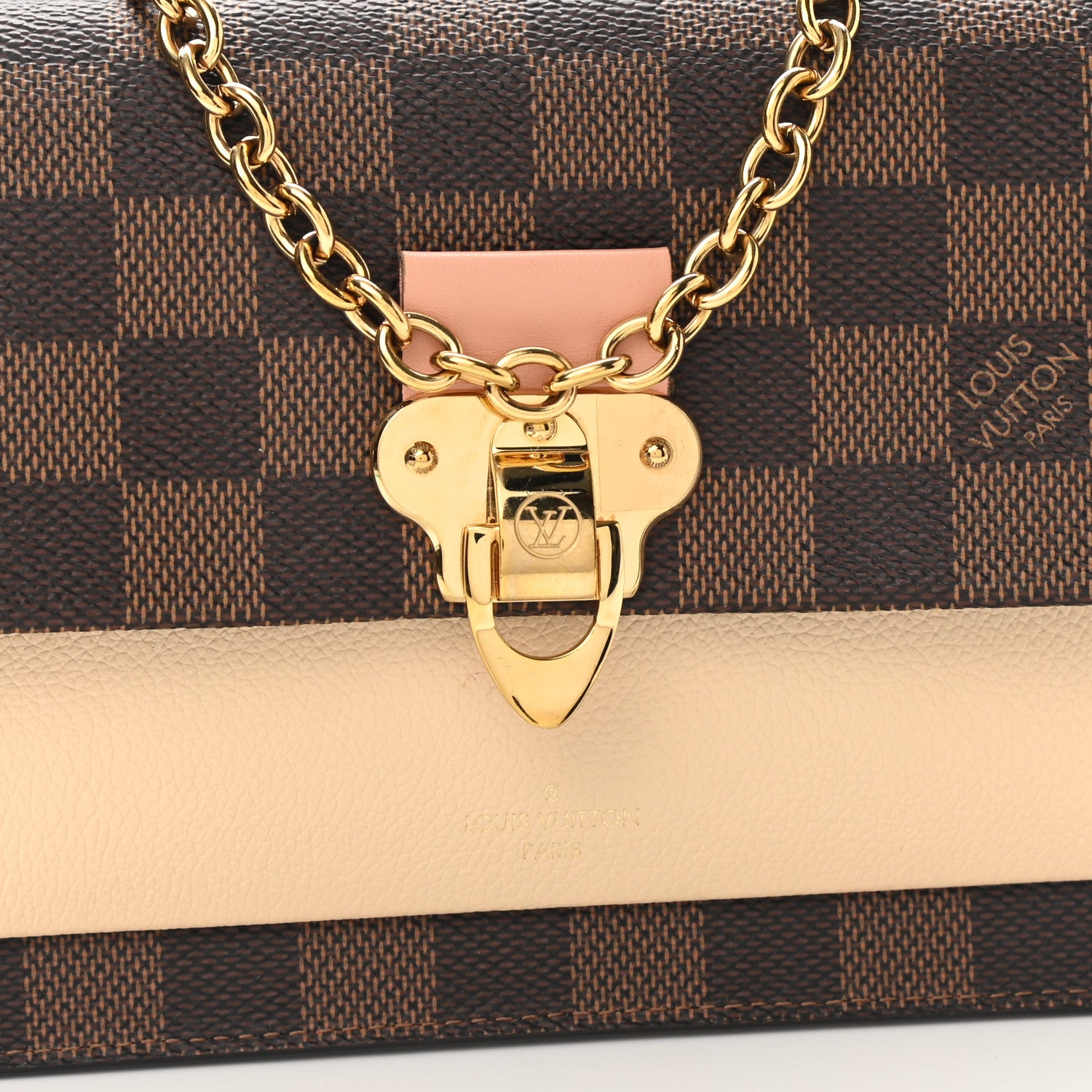 Louis Vuitton Damier Ebene Vavin Chain Wallet Creme 8 of 11