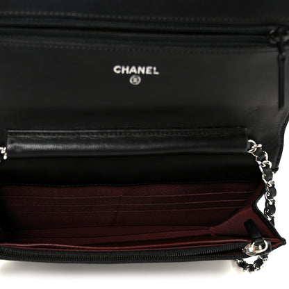 Chanel Lambskin Quilted Wallet On Chain WOC Black 5 of 11