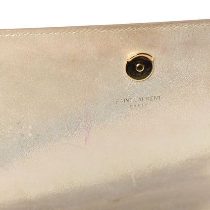 Saint Laurent Metallic Fabric Medium Monogram Kate Satchel Gold 15 of 19