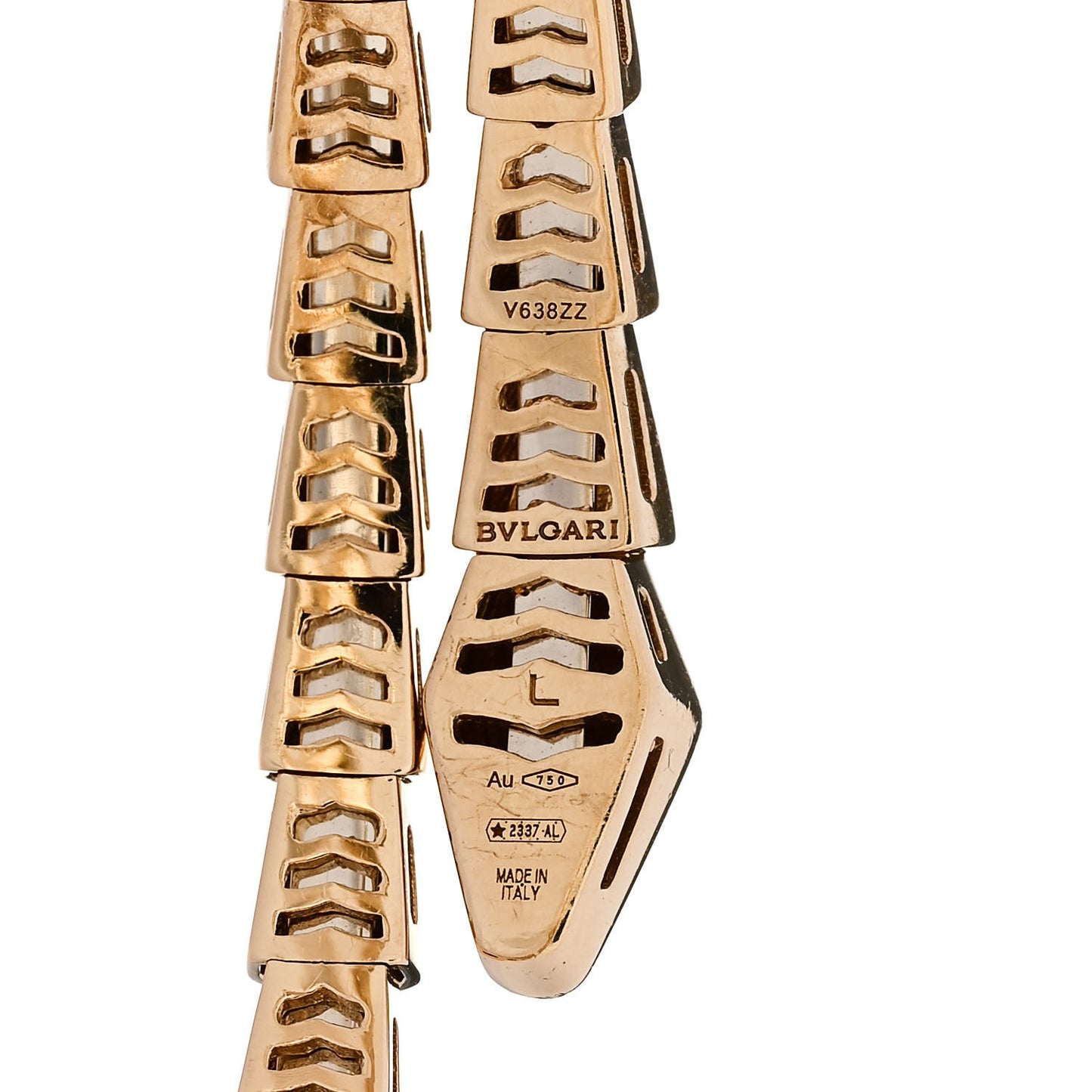 18K Yellow Gold Serpenti Viper Bracelet L