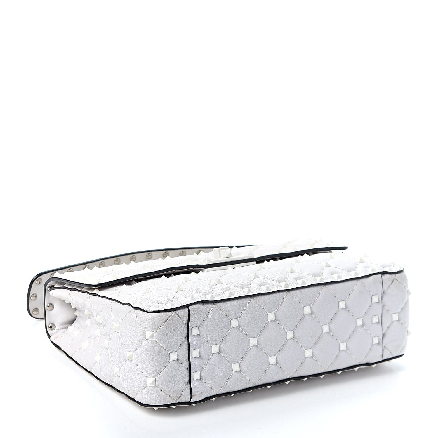 Valentino Garavani Lambskin Medium Free Rockstud Spike Shoulder Bag Optic White 3 of 13