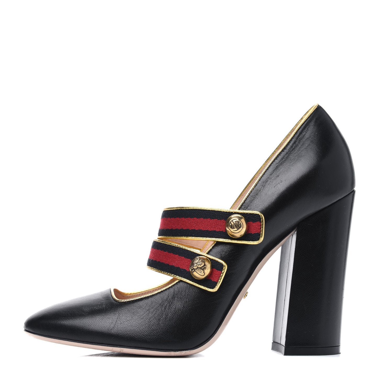 Calfskin Carly Mary Jane Web Pumps 40 Black