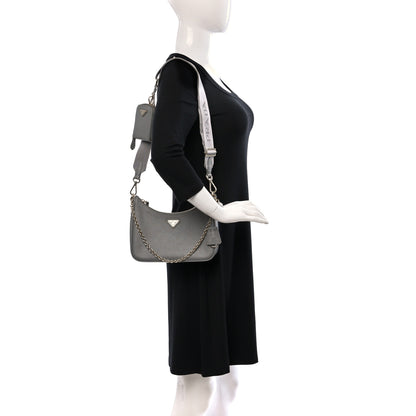 Prada Saffiano Re-Edition 2005 Shoulder Bag Ardesia 2 of 13