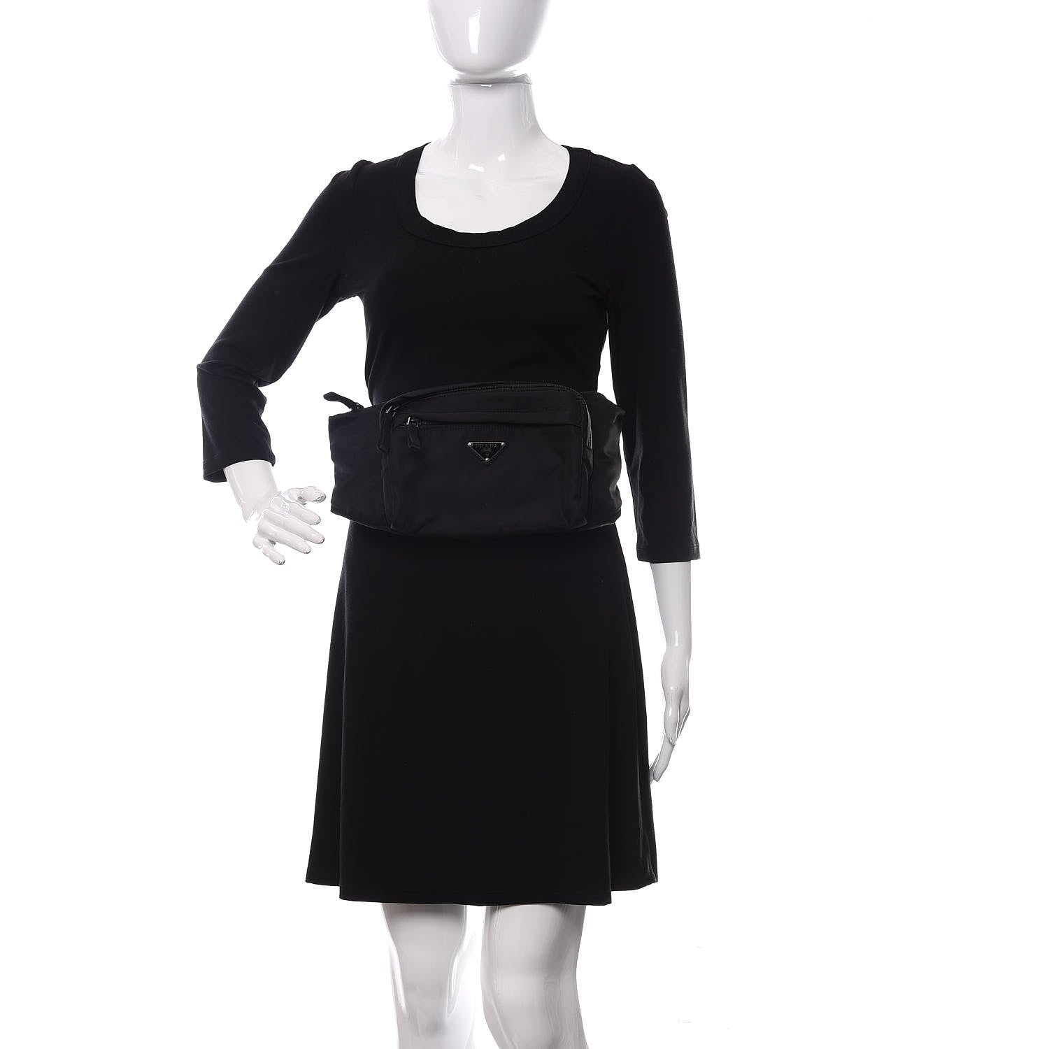 Prada Tessuto Nylon Belt Bag Black 2 of 11