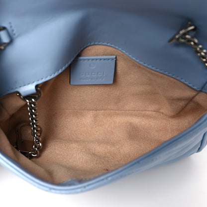 Gucci Calfskin Matelasse Super Mini GG Marmont Shoulder Bag Porcelain Light Blue 5 of 12