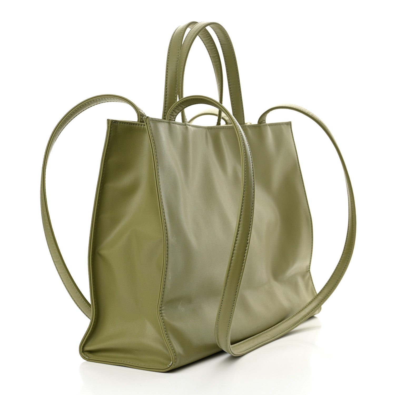 Telfar Vegan Leather Medium Shopping Bag Drab 3 of 13