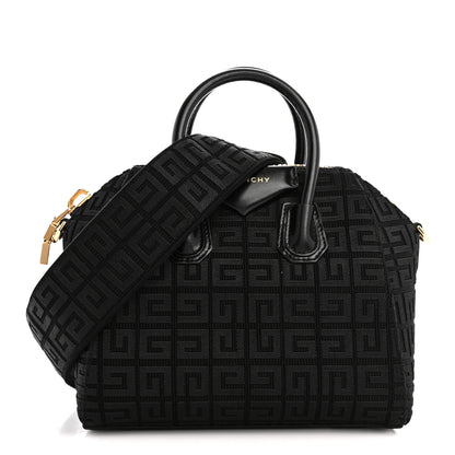 Givenchy Canvas Jacquard Embroidered Calfskin 4G Mini Antigona Black 1 of 10