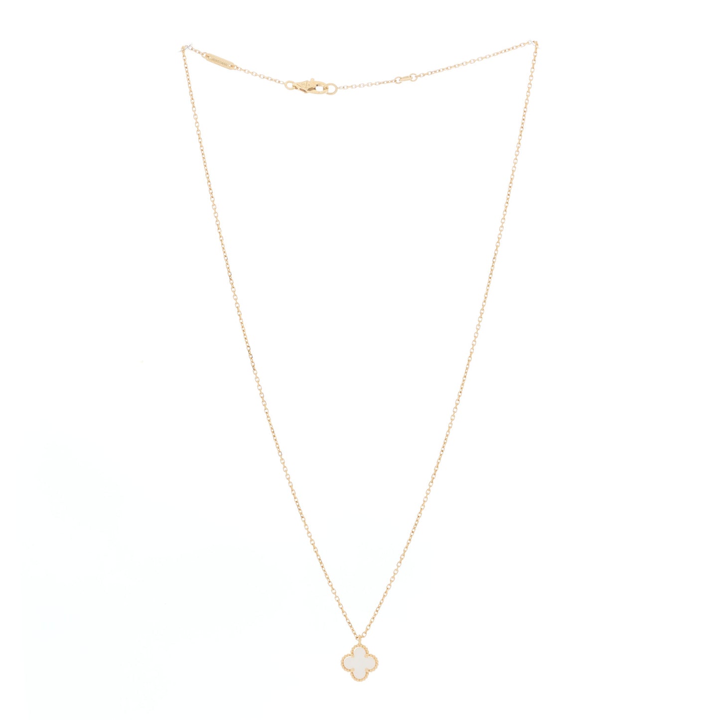 18K Yellow Gold Mother of Pearl Sweet Alhambra Pendant Necklace