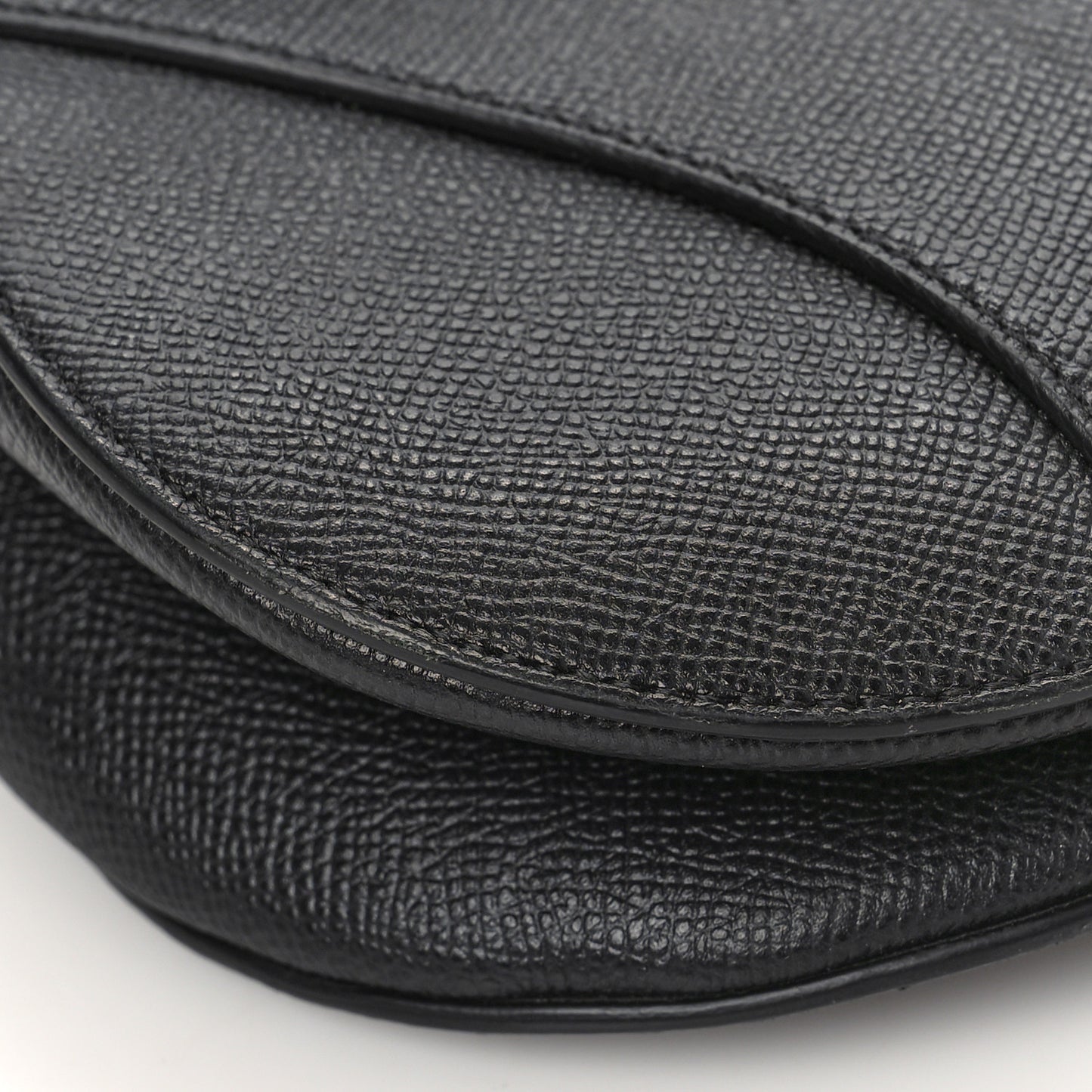 Grained Calfskin Saddle Bag Black