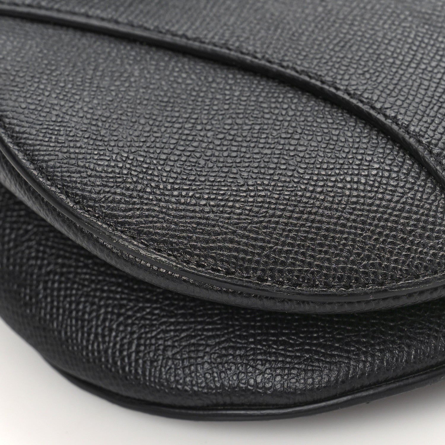 Christian Dior Grained Calfskin Saddle Bag Black 7 of 9