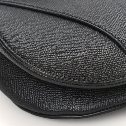 Christian Dior Grained Calfskin Saddle Bag Black 7 of 9