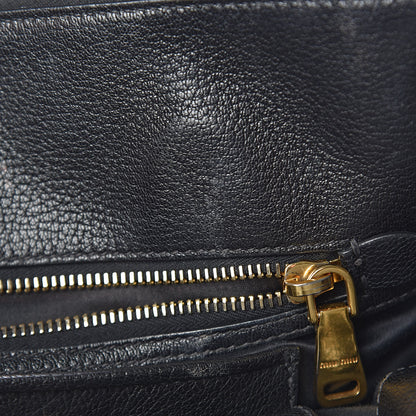 Miu Miu Goatskin Madras Zip Tote Black 13 of 22