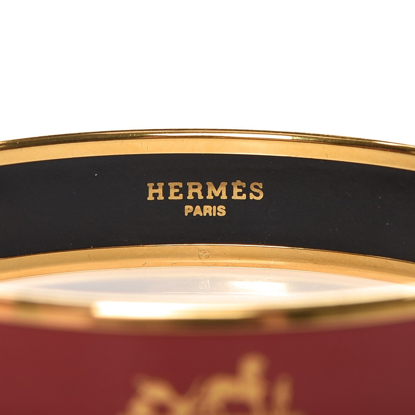 Enamel Printed Medium Caleche Bracelet 65 Rouge H
