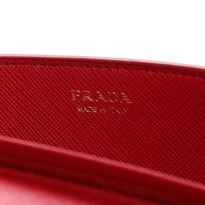 Prada Saffiano Metal Oro Chain Wallet Fuoco 5 of 8
