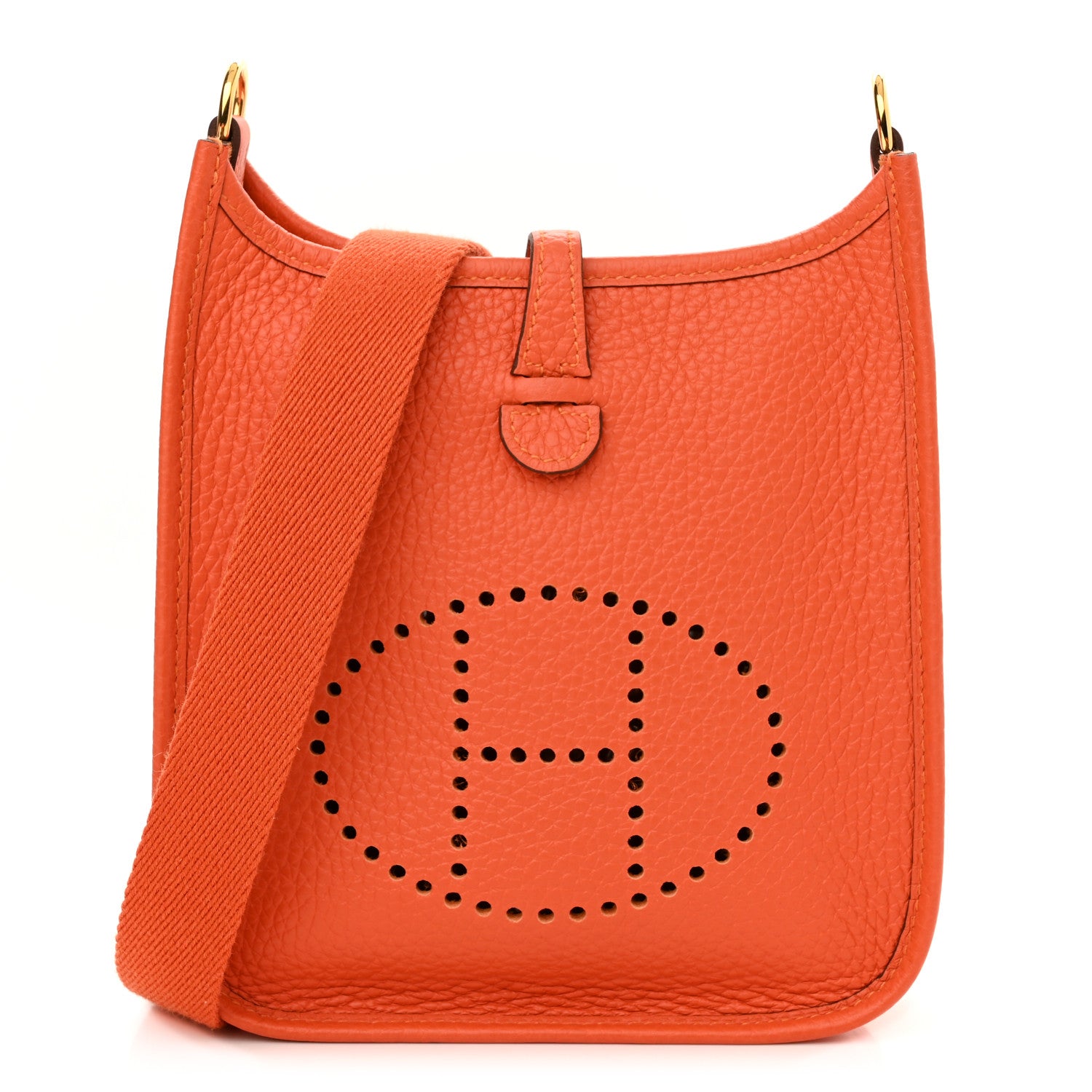 Hermes Taurillon Clemence Evelyne TPM Orange 1 of 10