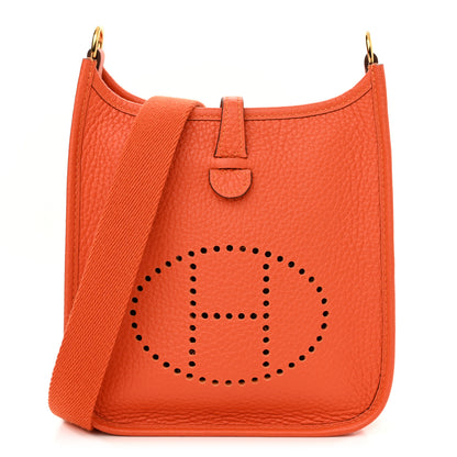 Hermes Taurillon Clemence Evelyne TPM Orange 1 of 10