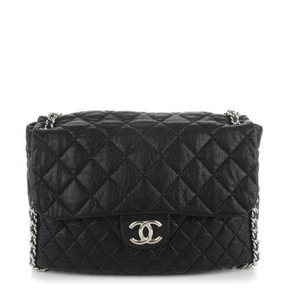 Chanel Washed Lambskin Quilted Maxi Chain Around Flap Black 1 of 8