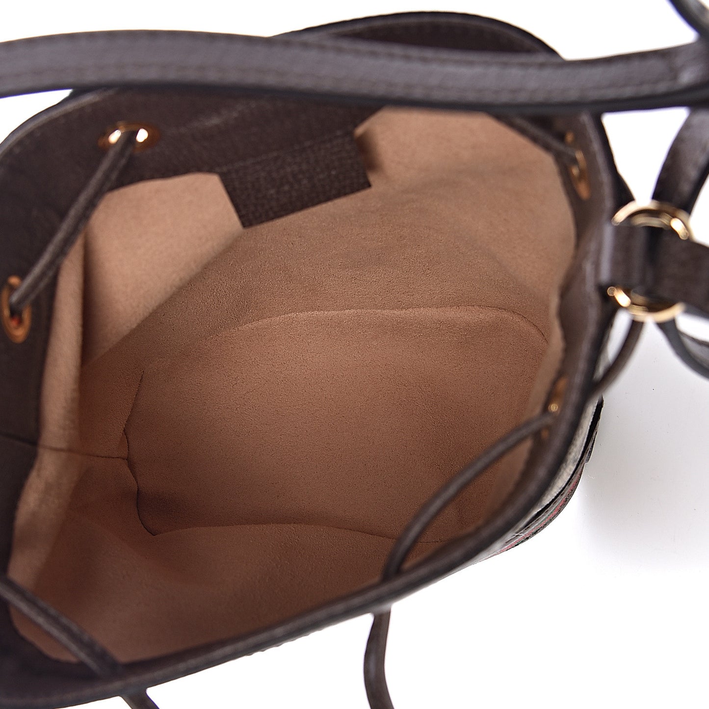GG Supreme Monogram Web Mini Ophidia Bucket Bag Brown