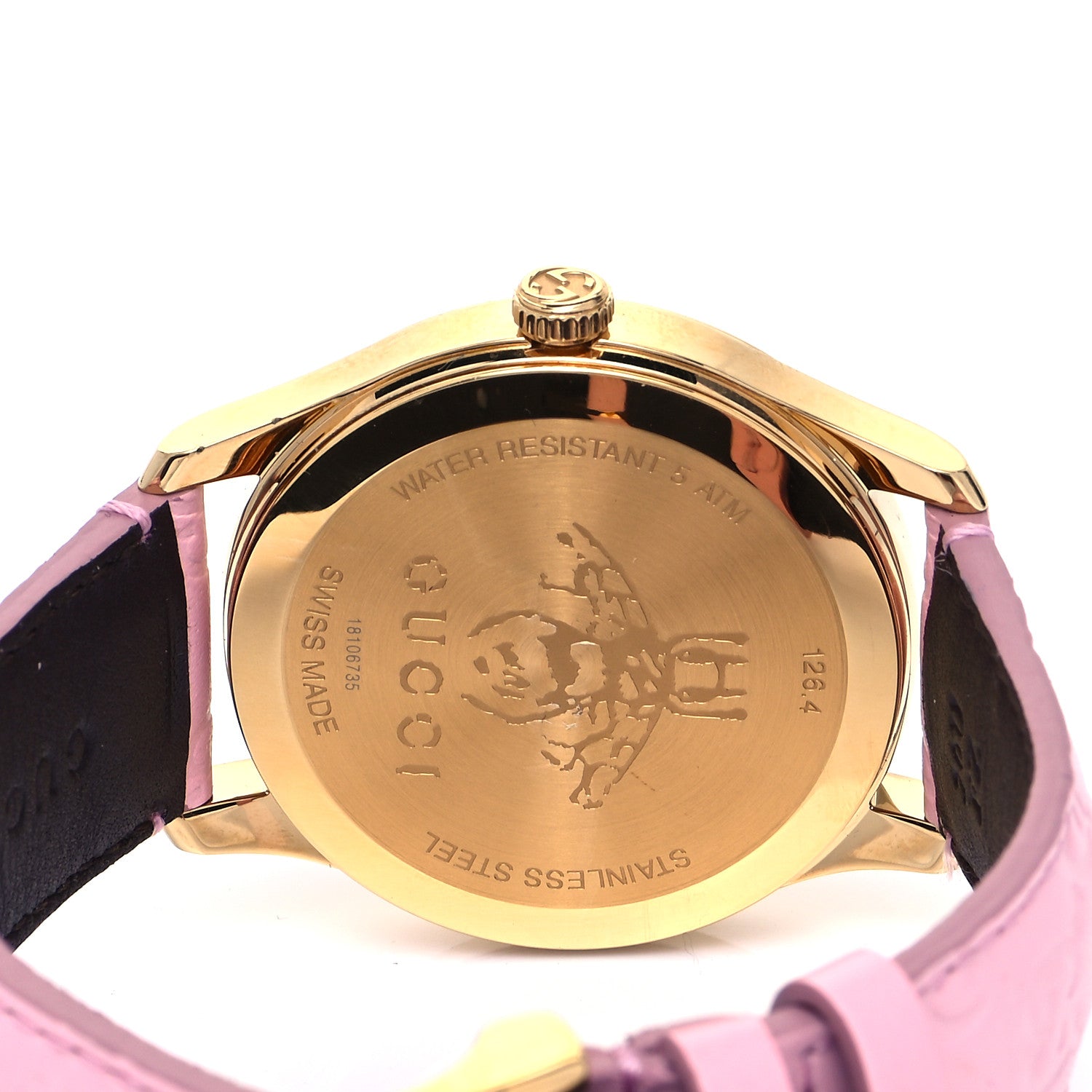 Gucci Stainless Steel Calfskin 38mm G-Timeless Quartz Watch Pink 4 of 4