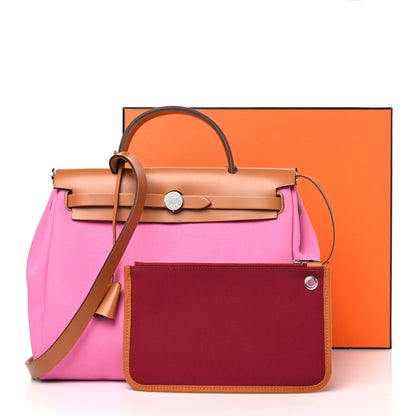 Hermes Toile Officier Vache Hunter Verso Herbag Zip PM 31 Bubblegum Rubis Naturel 11 of 11