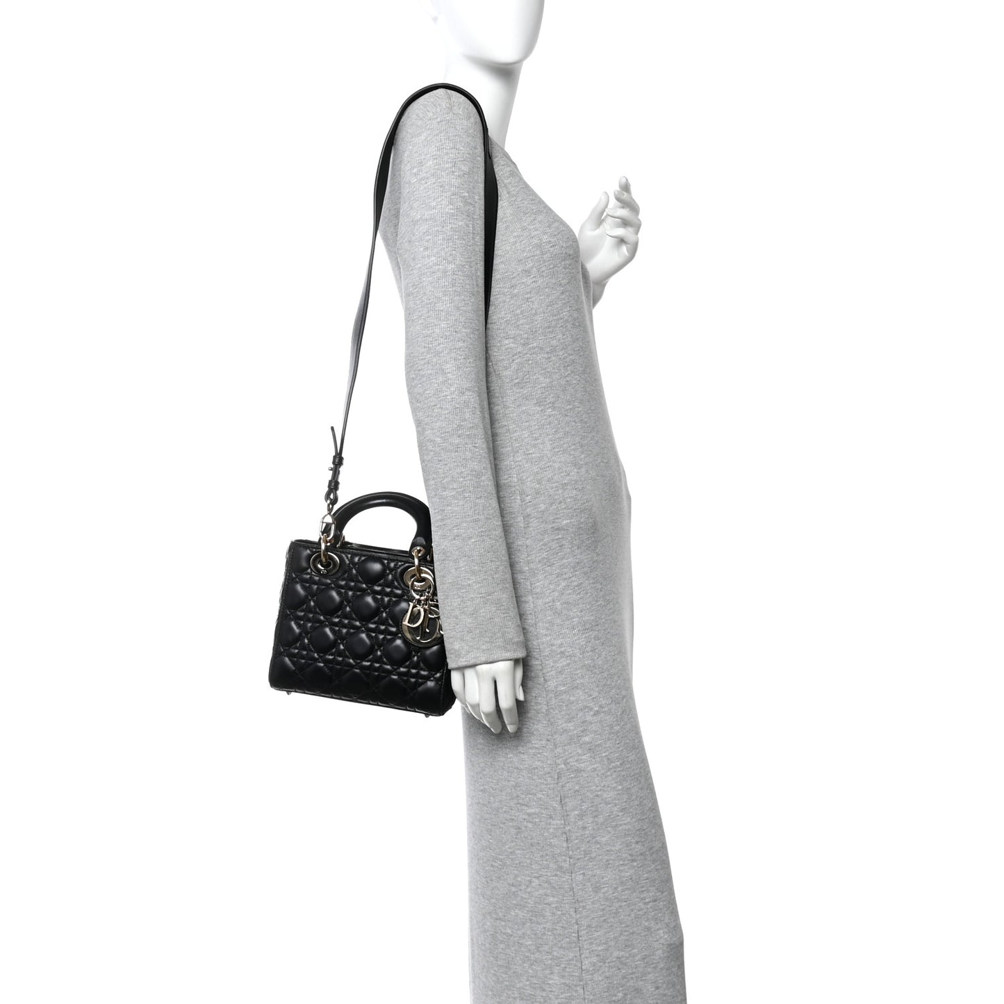 Lambskin Cannage Small Lucky Badges My Lady Dior Black