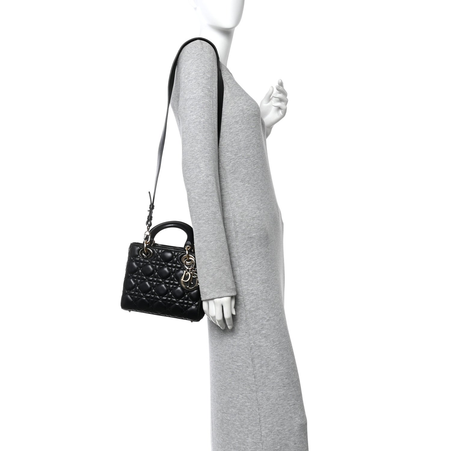 Christian Dior Lambskin Cannage Small Lucky Badges My Lady Dior Black 2 of 11