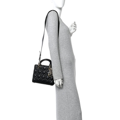 Christian Dior Lambskin Cannage Small Lucky Badges My Lady Dior Black 2 of 11