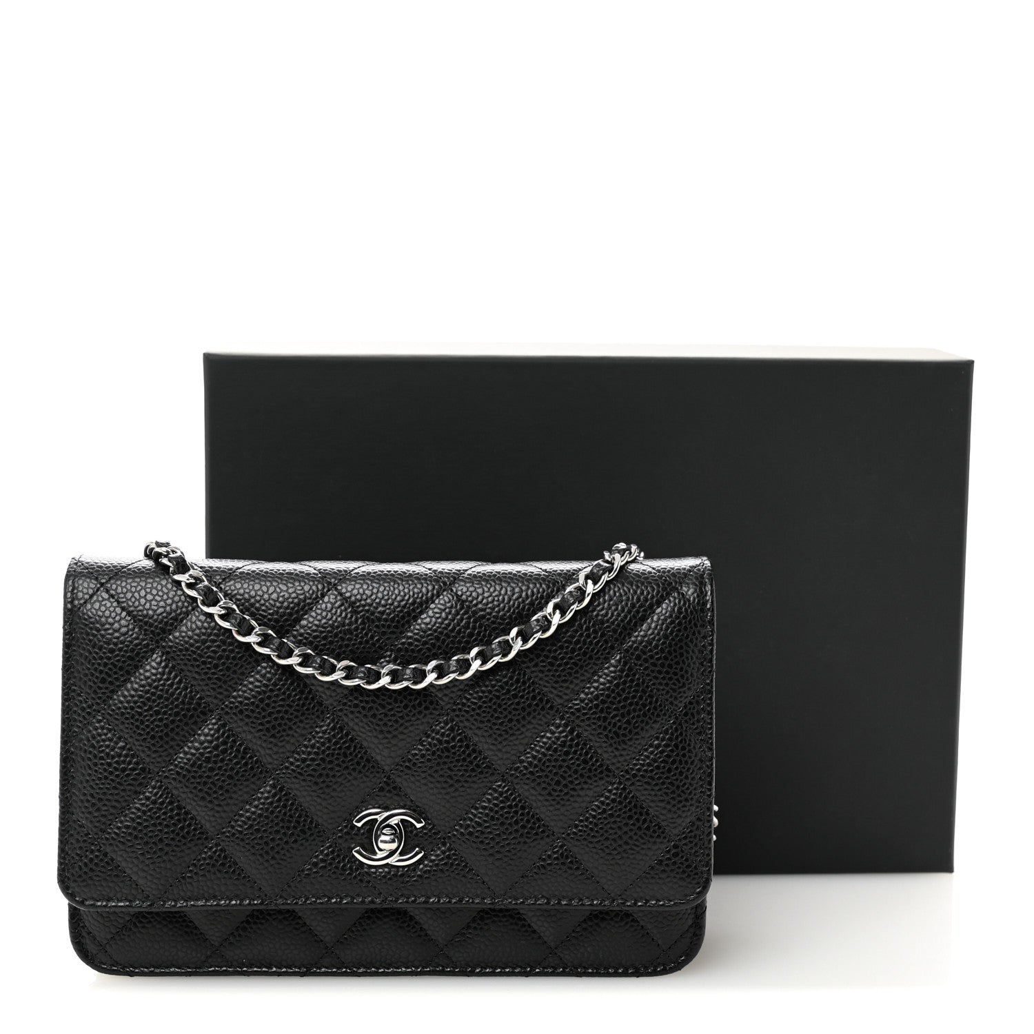 Chanel Caviar Quilted CC Turnlock Wallet On Chain WOC Black 12 of 12