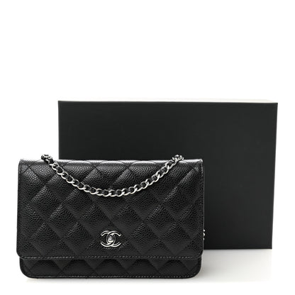 Chanel Caviar Quilted CC Turnlock Wallet On Chain WOC Black 12 of 12