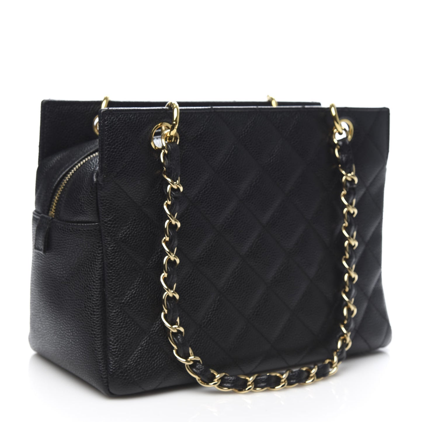 Caviar Quilted Petit Timeless Tote PTT Black