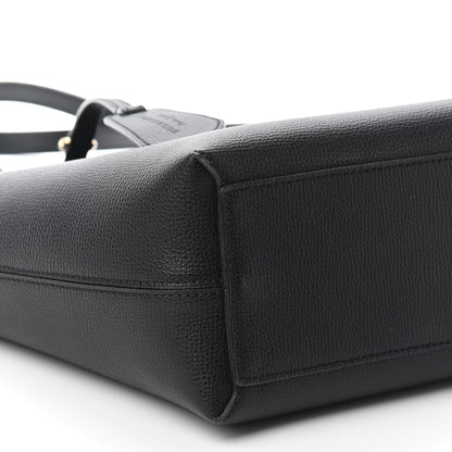 Burberry Grainy Calfskin Haymarket Check Small Reversible Tote Black 6 of 9