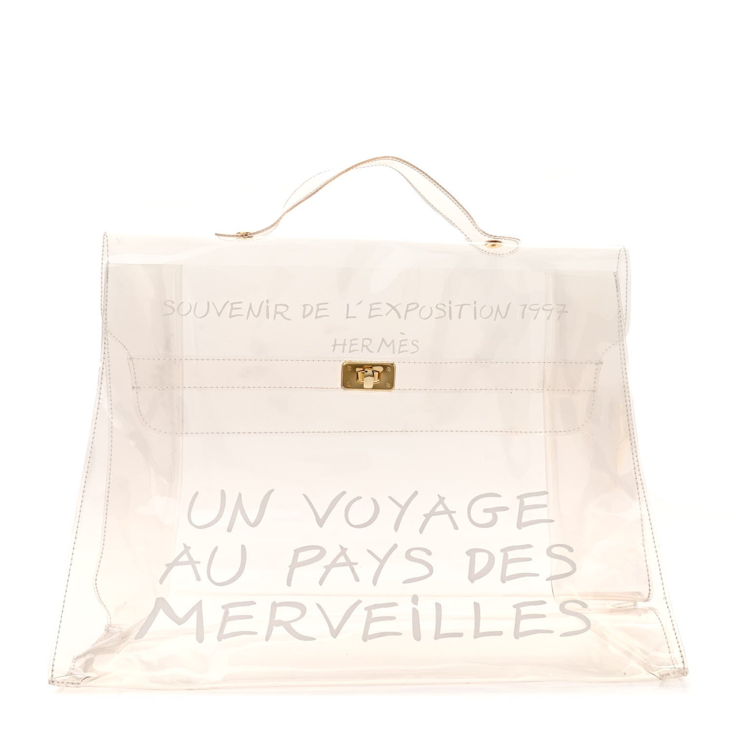 Hermes Vinyl Souvenir De L'Exposition Kelly Transparent 1 of 13