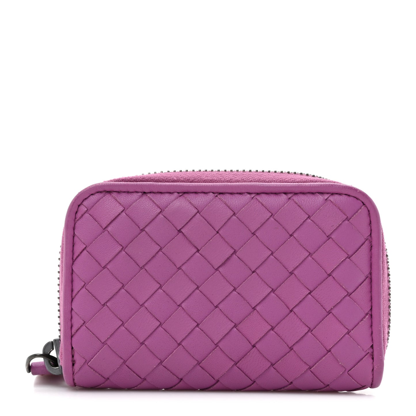 Nappa Intrecciato Zip Around Coin Purse Peony