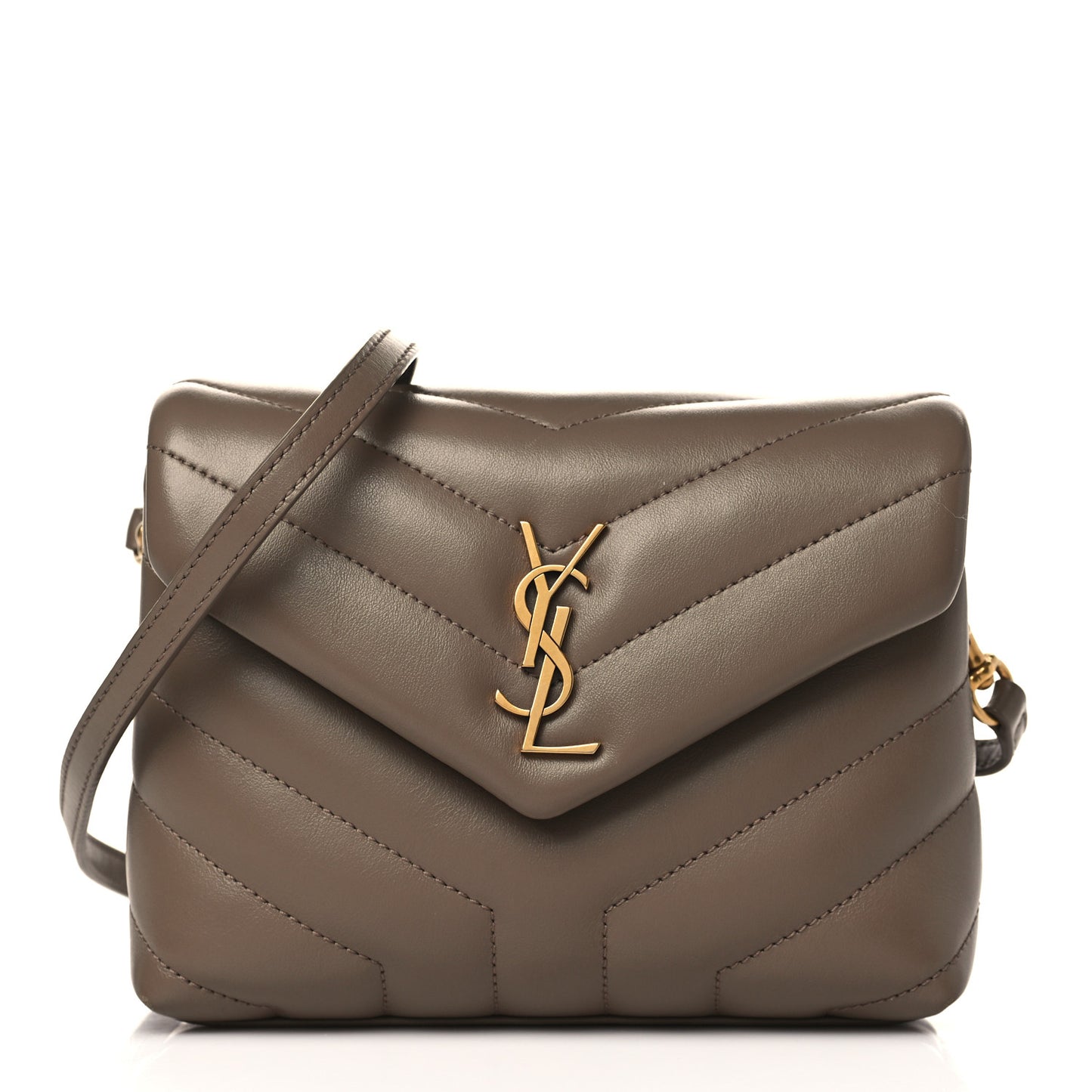 Calfskin Y Quilted Monogram Toy Loulou Crossbody Bag Taupe