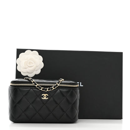 Chanel Lambskin Quilted Small Vanity Case With Chain Black 11 of 11