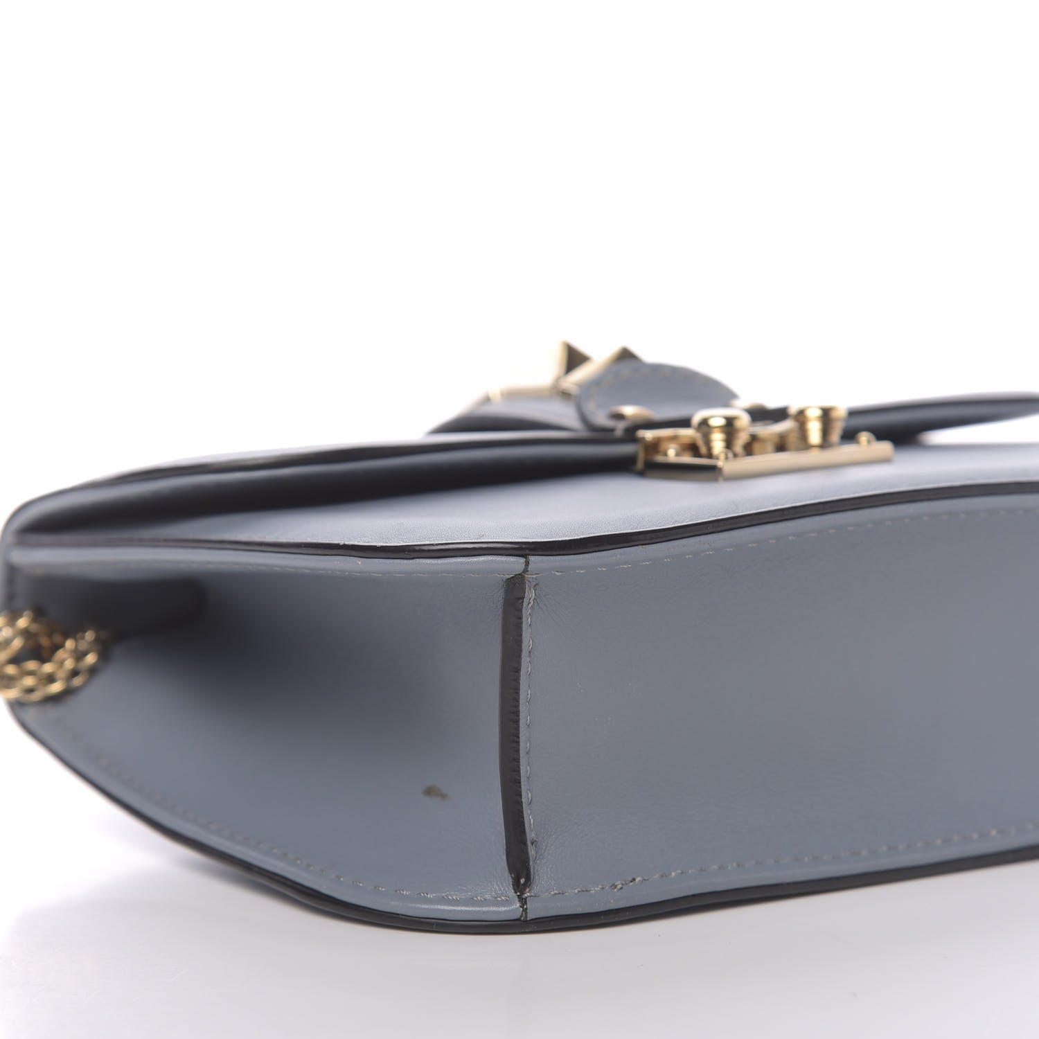 Valentino Garavani Vitello Small Glam Lock Rockstud Flap London Stone 7 of 10